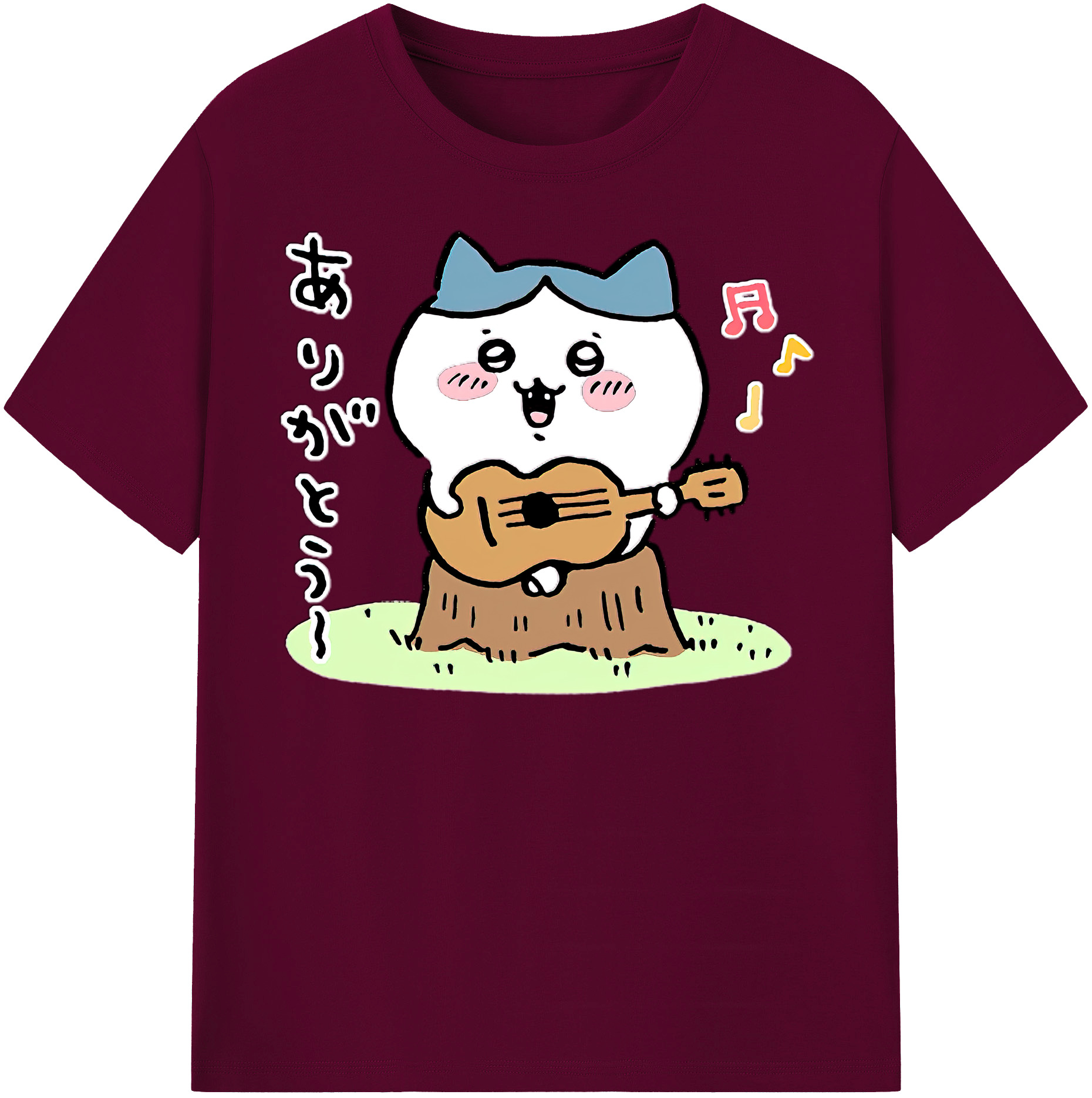 （画像用） ちいかわ ハチワレ Chii-kawa hachiware レディースカジュアルプリントTシャツ（綿100％）
